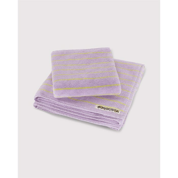 Bongusta håndklæde - Lilac/neon Yellow -  70x140cm.